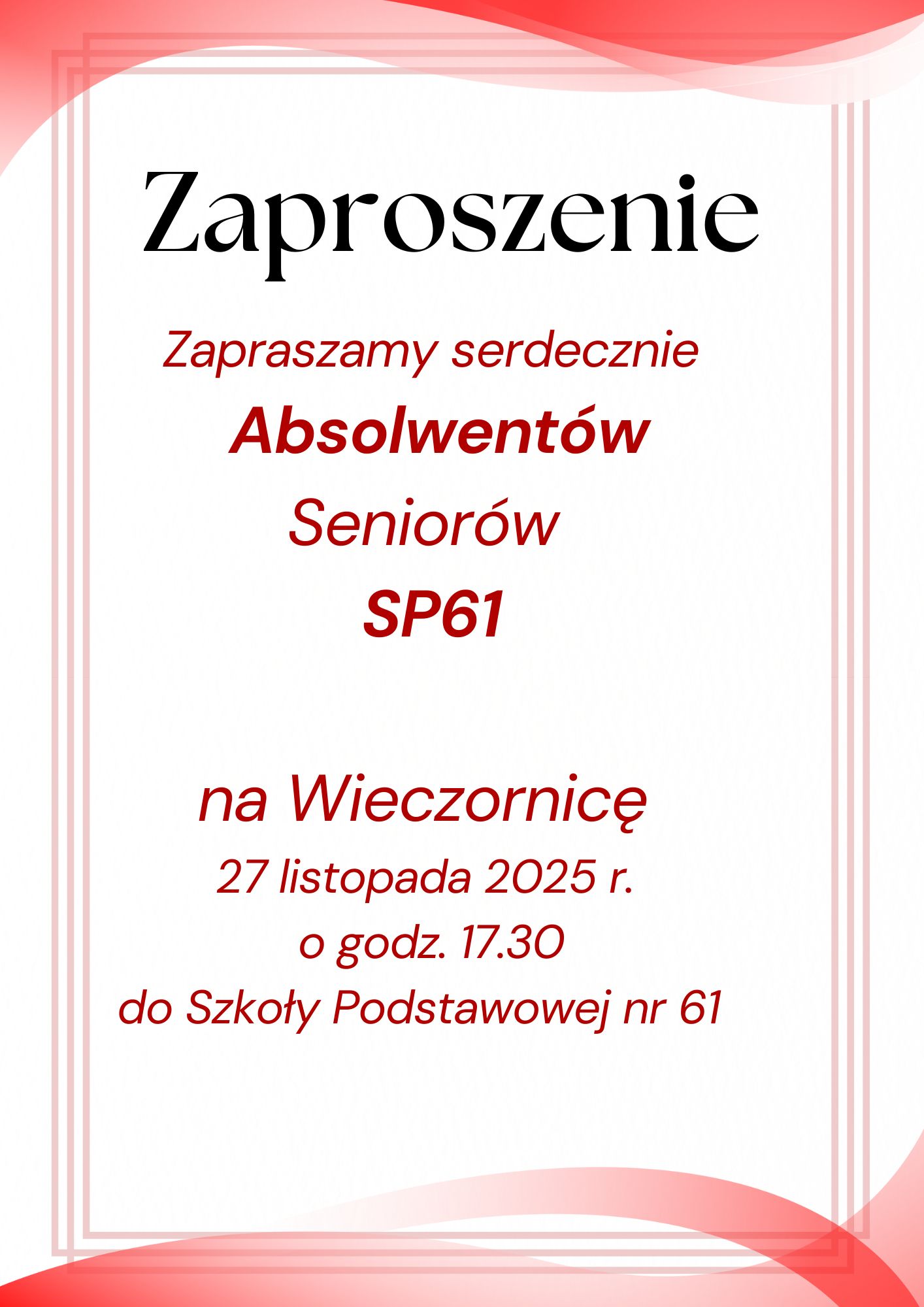 🇵🇱 Zaproszenie na Wieczornicę Patriotyczną