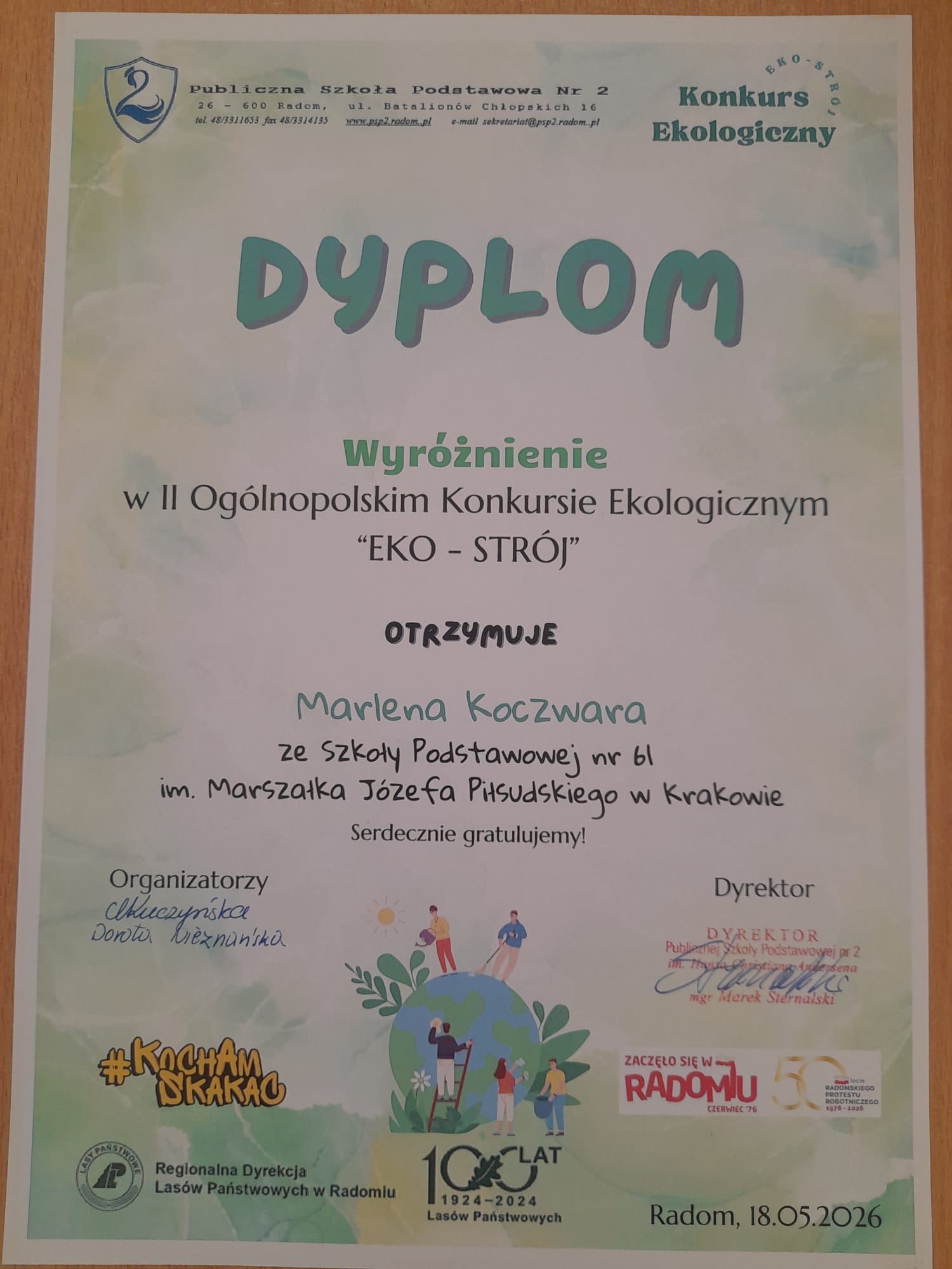 Sukces naszych uczennic w ogólnopolskim konkursie ekologicznym